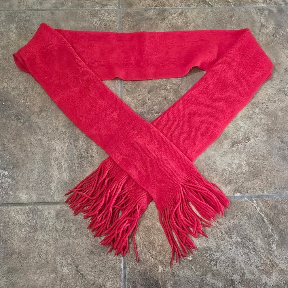 Red Classic Fringed Scarf